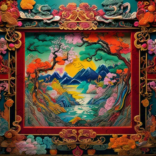 "Mythical Landscapes of The Far East"- Canvas Wall Art